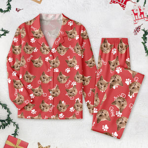 Custom Dog Face Photo With Colorful Background Pajamas HO82 T368 889957