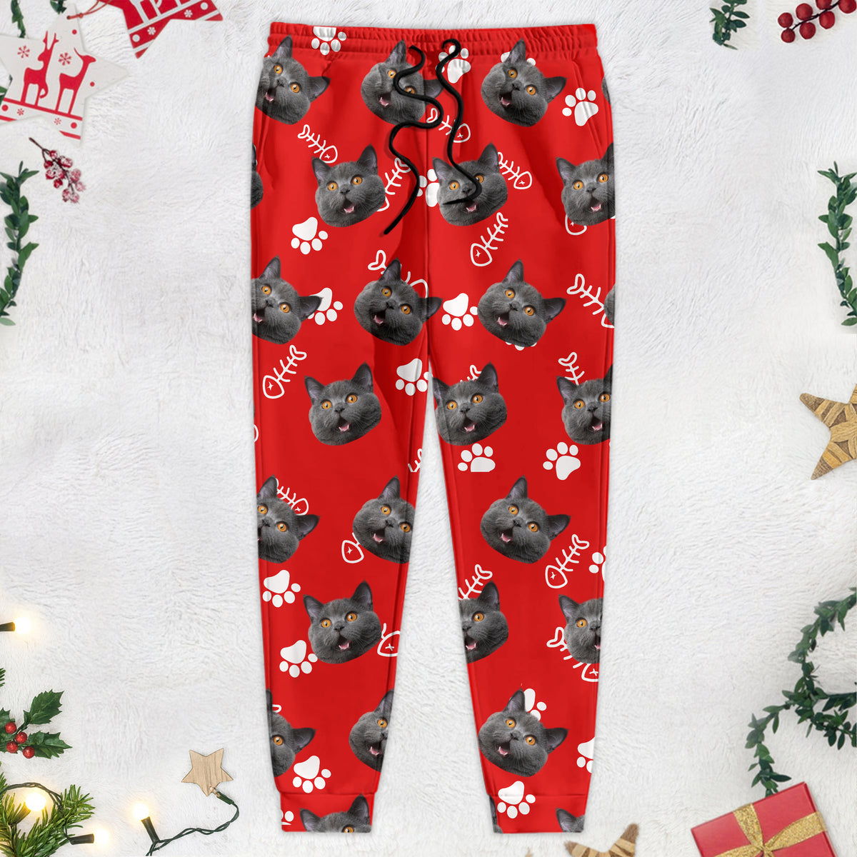 Custom Dog Cat Photo With Colorful Background Pants Christmas Gift TA29 HA75 889957