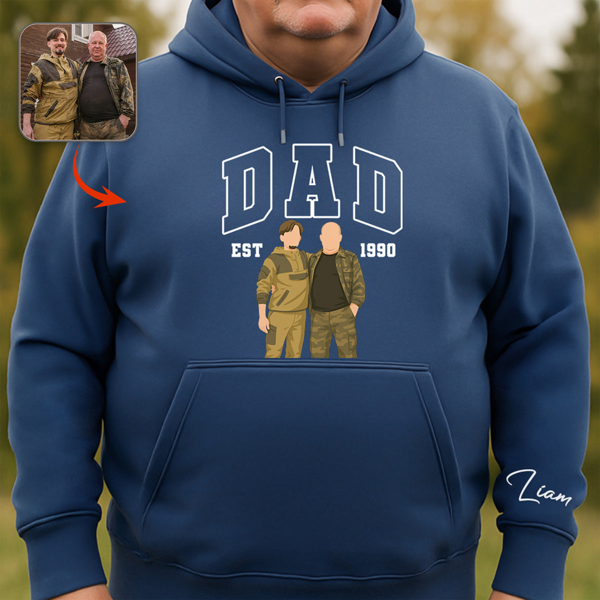 Custom Photo Dad With Daughter, Son Sweatshirt HO82 894170
