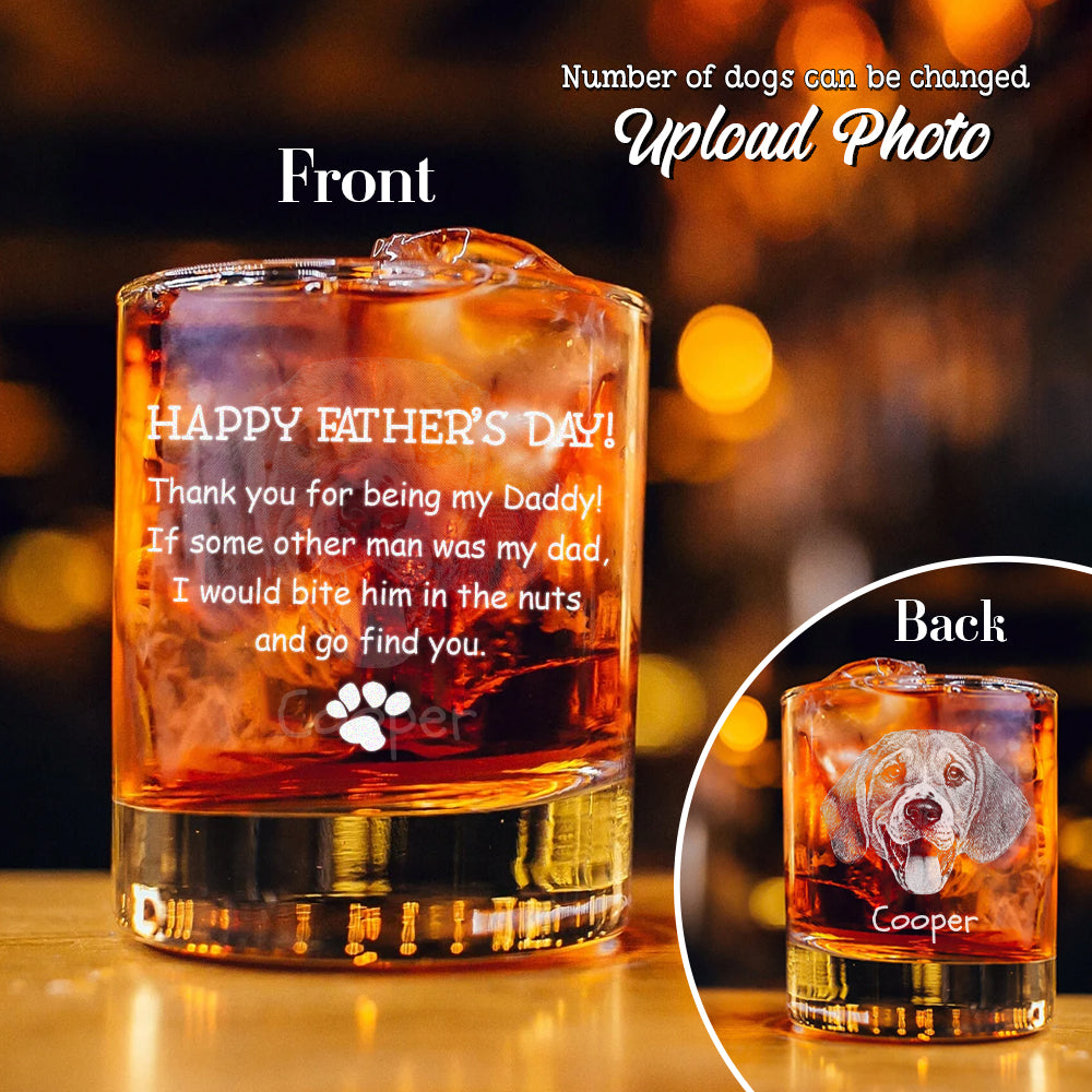 Custom Photo Thank You For Being My Daddy Christmas Gift For Dog Lover Rock Glass TH10 TA29 890807