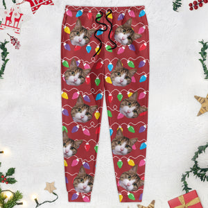 Custom Photo Face Dog Christmas Funny Xmas Leds Sweatpants HA75 891704