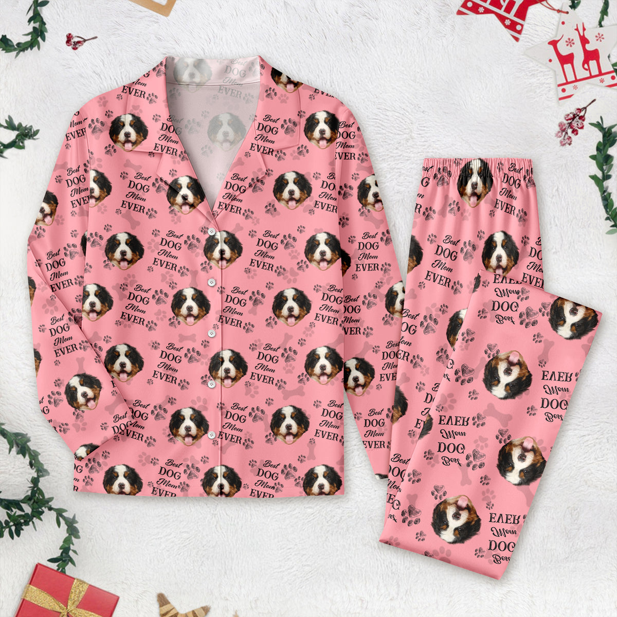 Custom Pet Photo Best Dog Dad Mom Ever, Best Fur Dad Mom Ever Pajamas - Dog Owners Gifts HA75 895036