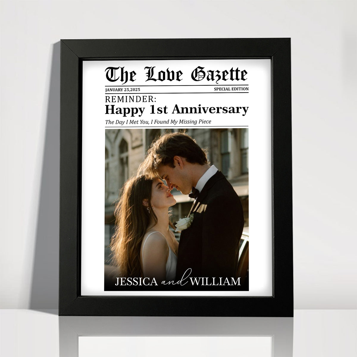 The Love Gazette Custom Couple Photo Newspaper Style Poster Canvas Anniversary Gift for Couple CH07 896484