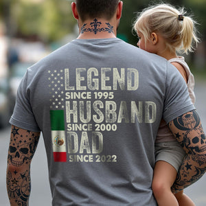 Personalized Legend Husband Dad Grandpa Back Shirt With American And Mexico Flag TH10 894317