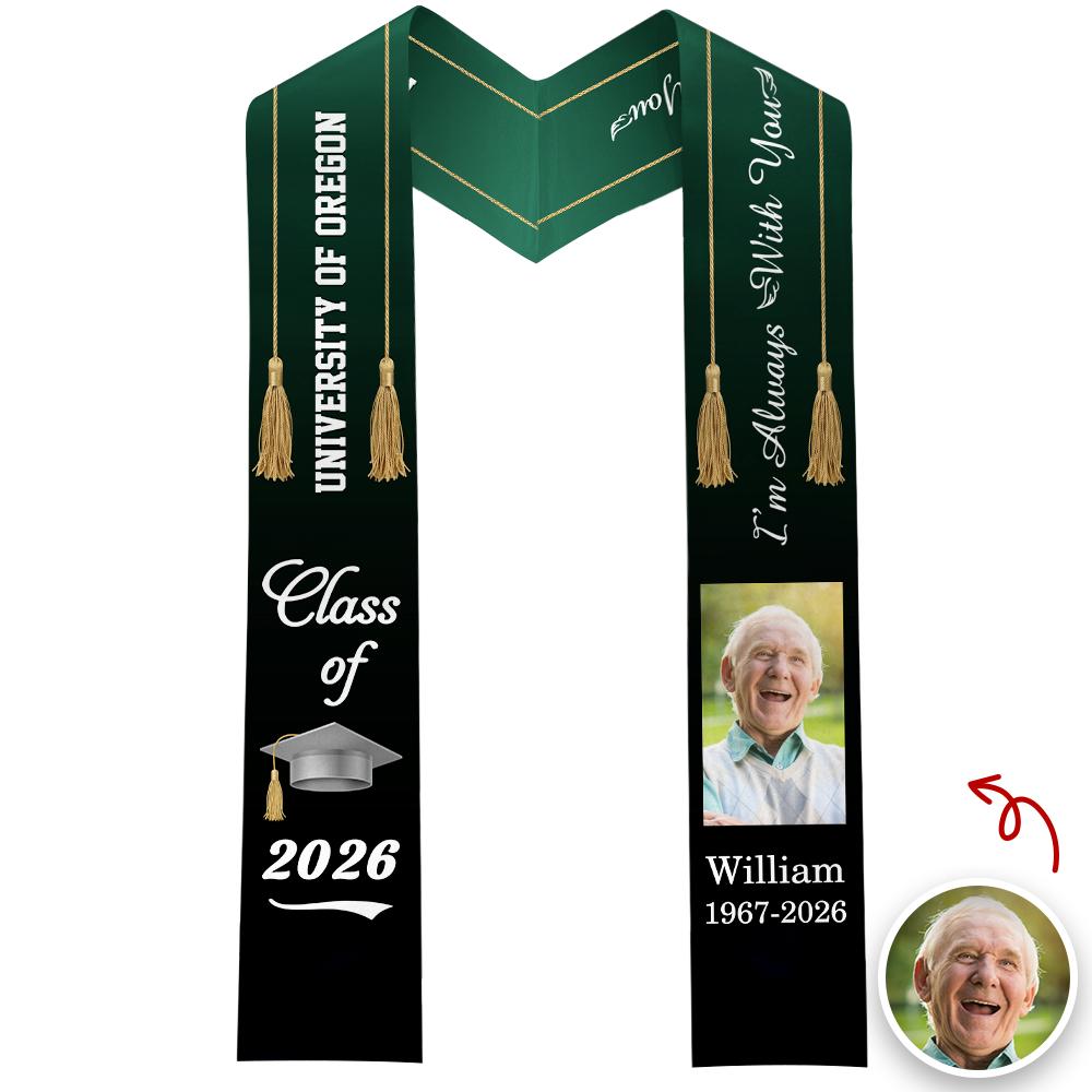 Custom Photo Class Of 2026 Forever In My Heart Memorial Stoles TH10 898813