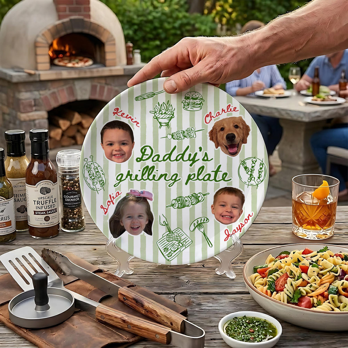 Custom Baby Face Daddy's Grilling Platter - Father’s Day Gift for Dad LM32 669167