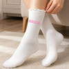 Personalized Custom Text Embroidered Ruffle Socks For Women, Bachelorette Gifts TH10 170859