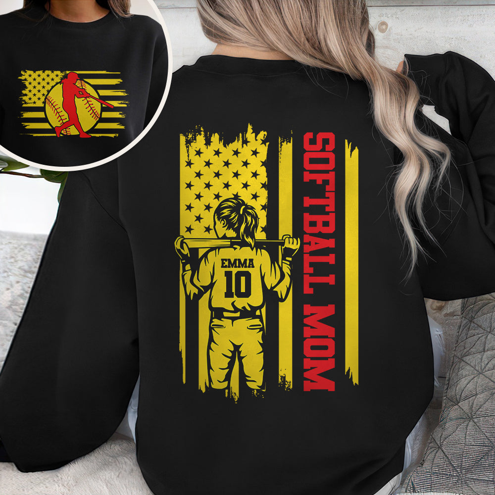 Softball Mom, Softball Dad Dark Shirt Personalized Gift For Mother's Day, Father's Day HO82 893542