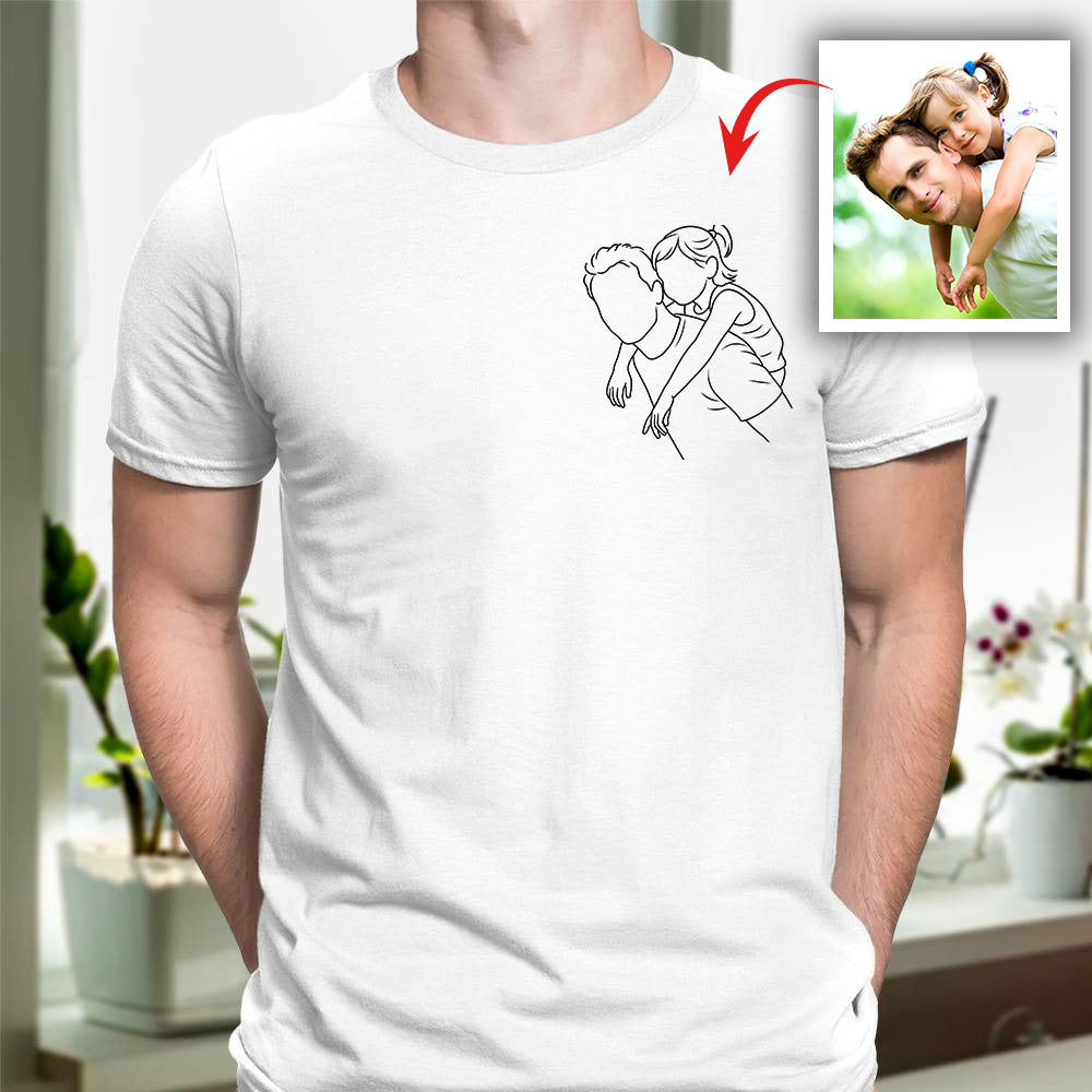 Custom Portrait Photo Drawing Style Family Bright Shirt Gift For Father's Day HO82 893986