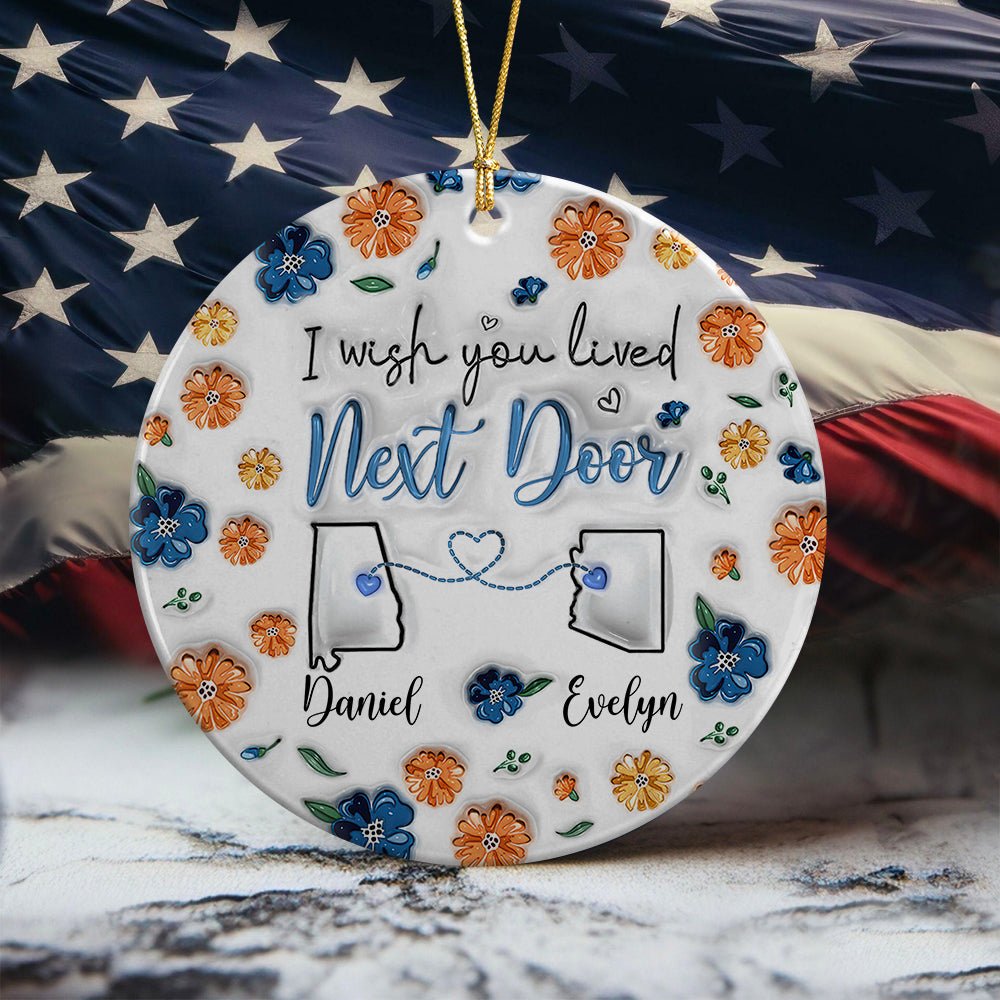 Distance Means So Little When Someone Means So Much  - Personalized 3D Effect Ceramic Ornament LM32 895355