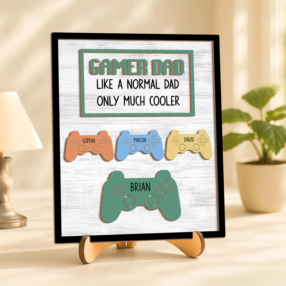 Gamer Dad 2-Layered Wooden Plaque With Stand TH10 892991