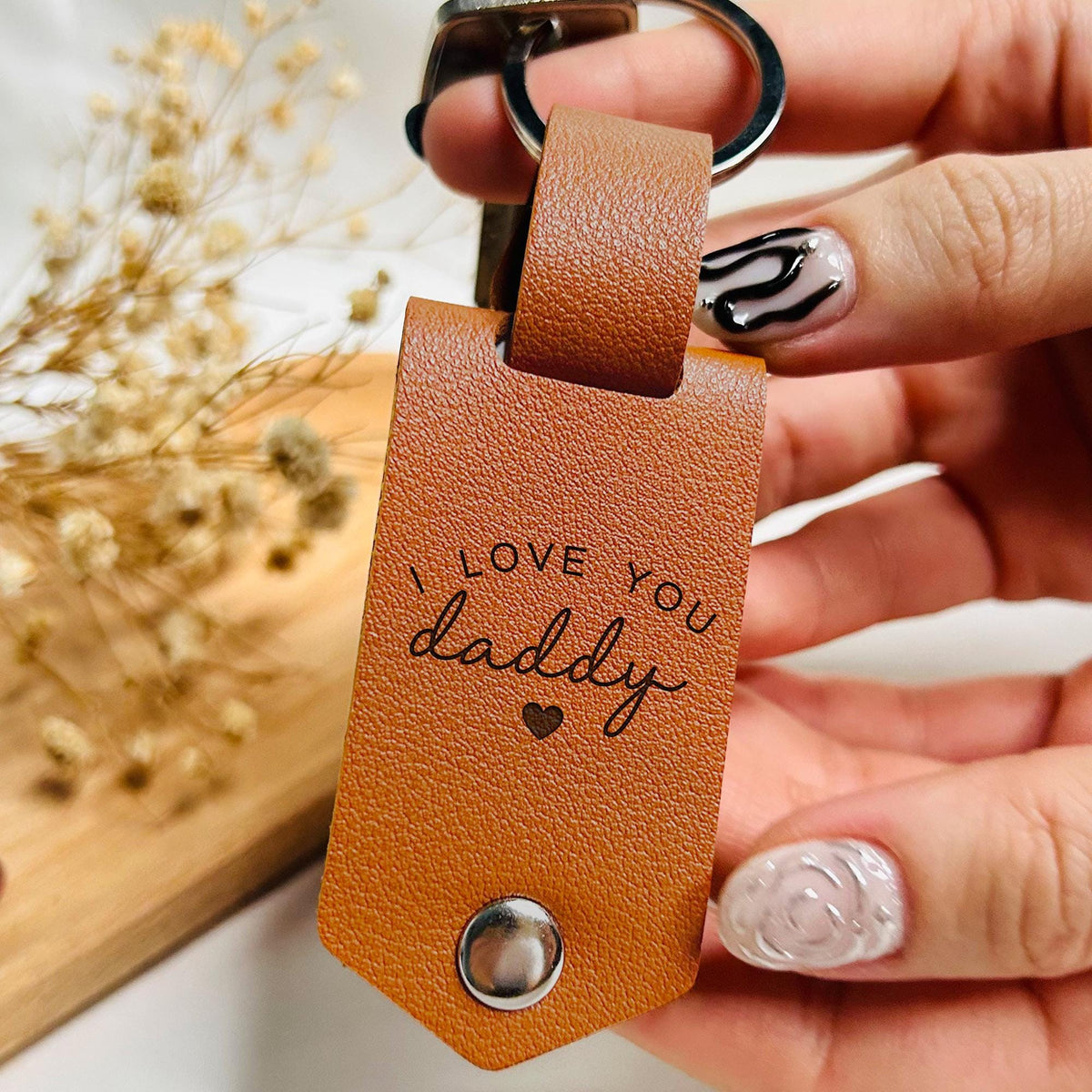Custom Baby Ultrasound Photo Leather Keychain- Gift For New Daddy, Gift from Baby Bump LM32 669067