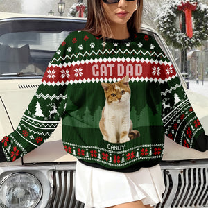 Custom Photo Cat Dad Cat Mom Ugly Sweater HA75 892896