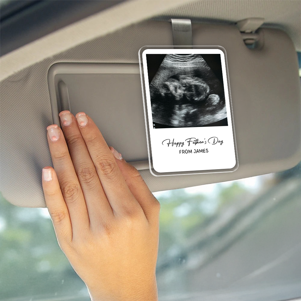 Custom Photo Happy Father's Day From Kid Acrylic Car Visor Clip CH07 911578