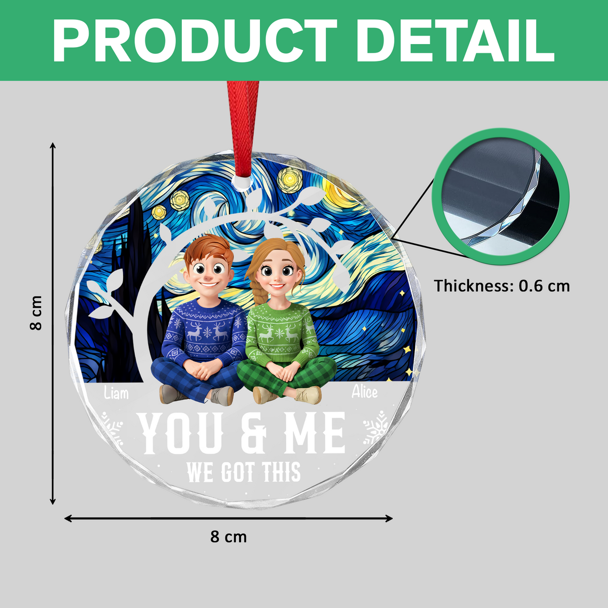 Personalized Forever You And Me Christmas Glass Ornament TH10 896477