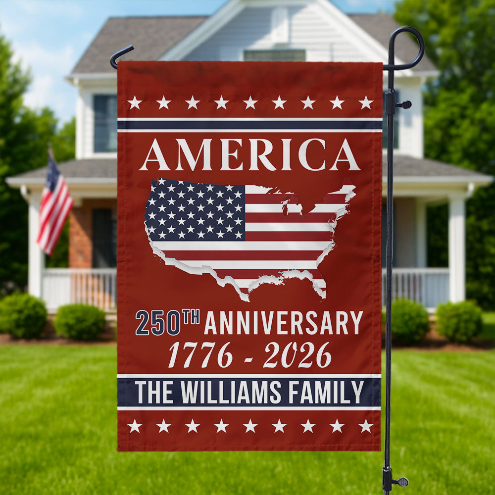 Personalized Family Name America 250th Anniversary Garden Flag LM32 895207