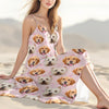 Custom Cute Dog Photo Coquette Pink Bows Hawaii Maxi Dress LM32 893399