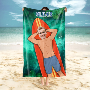 Custom Funny Photo Beach Towel Summer Holiday Gift CH07 895802