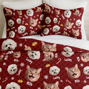 Custom Pets Face And Name - Personalized Photo Bedding Set Gift For Dog Lover Cat Lover CH07 899764