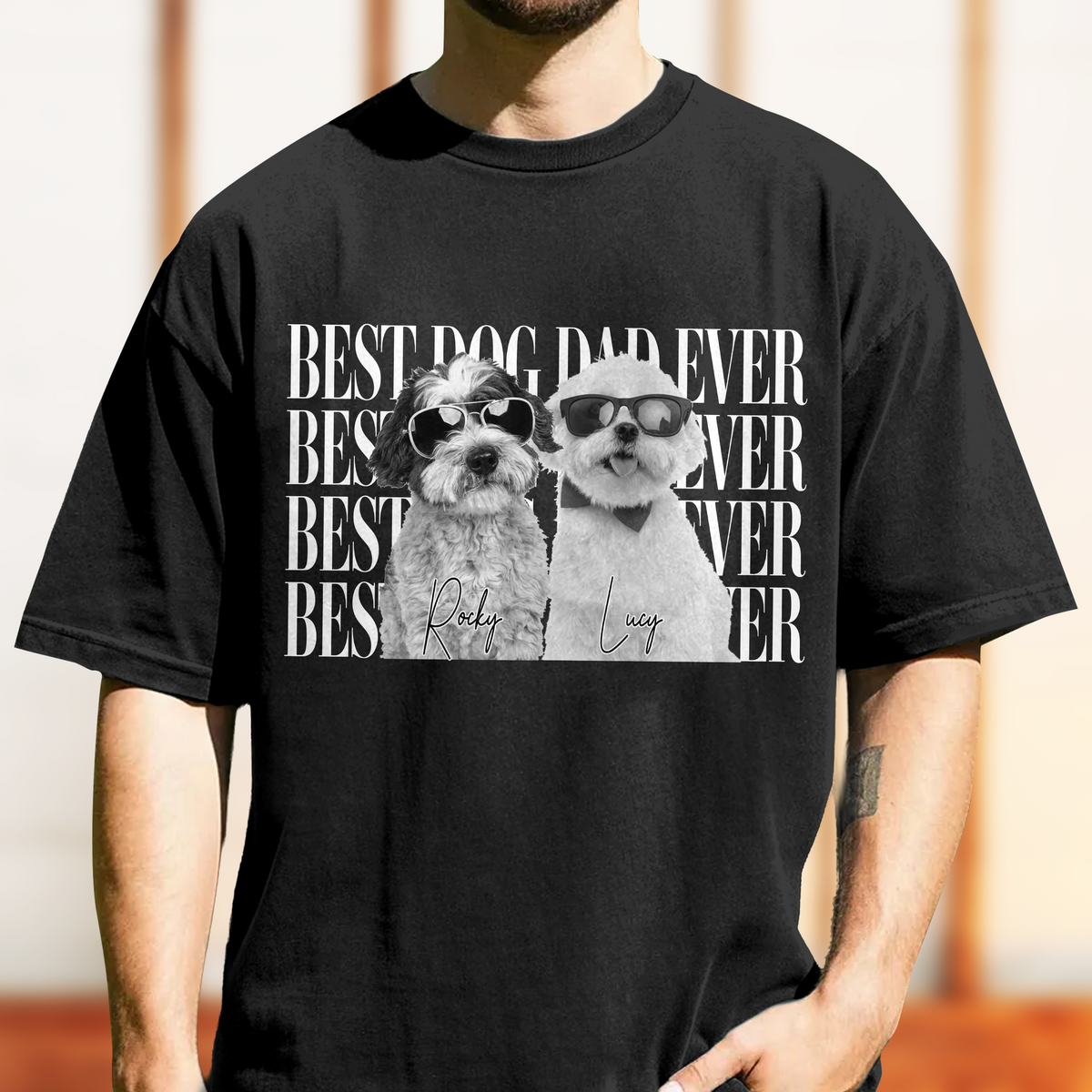 Personalized Vintage Photo Best Dog Dad Ever, Best Cat Dad Ever Comfort Shirt HA75 921278