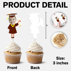 Custom Funny Face Class of 2025 Graduation Decoration Cupcake Toppers HA75 891998