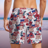 Custom Photo US Flag With Hawaii Pattern Man Beach Shorts, Father's Day Gift, For Dad HO82 894054
