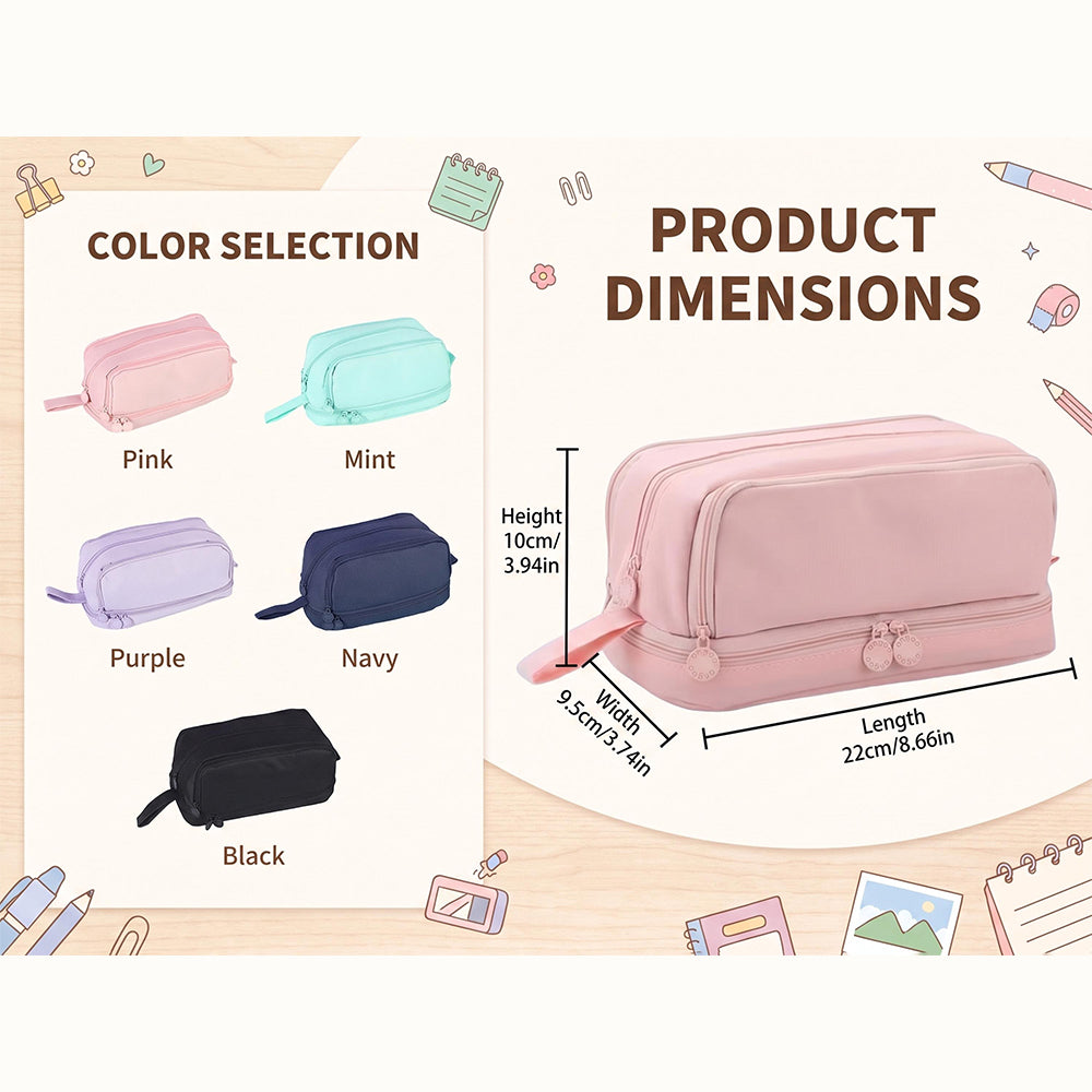 Personalized Yarn Name Canvas Pencil Case, Large Capacity, Back to School Gift for Kids LM32 669657