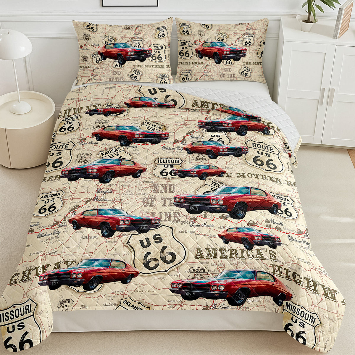Custom Photo With Accessories Pattern Car Bedding Set Gift For Car Lovers CH07 895596