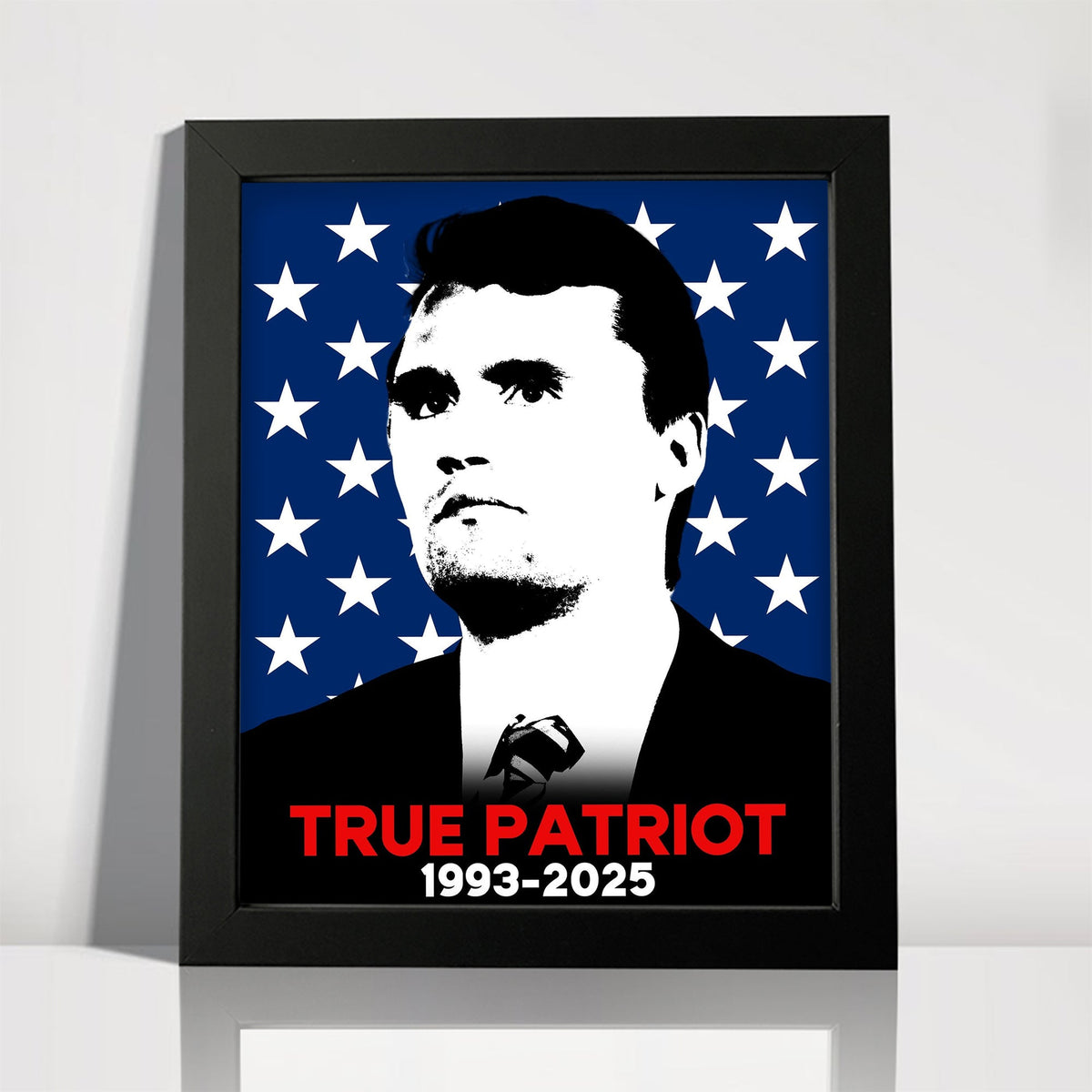 American Patriot Charlie Kirk With USA Flag Picture Frame HO82 65818