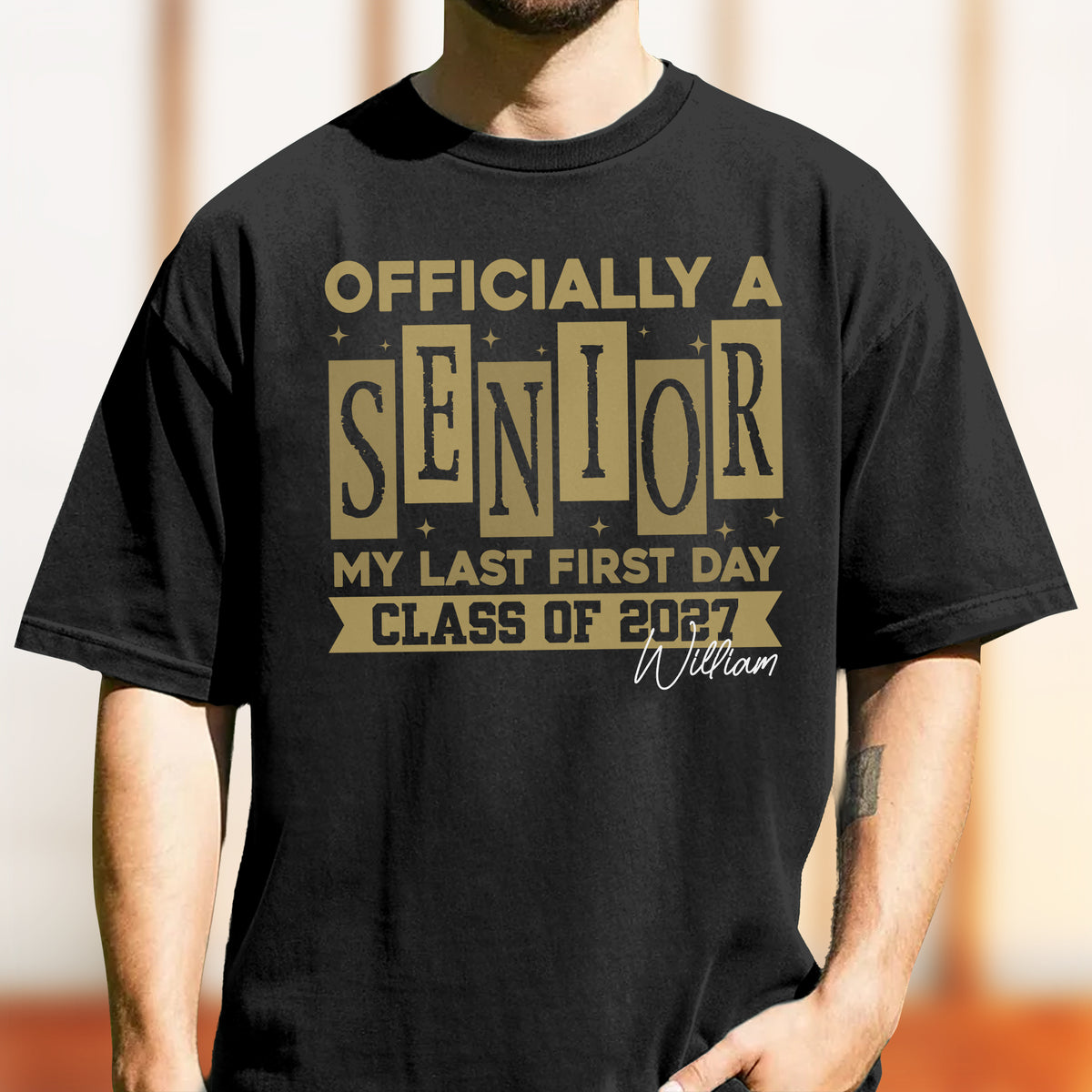 Personalised Name Officially A Senior - My Last First Day Comfort Shirt HA75 922060