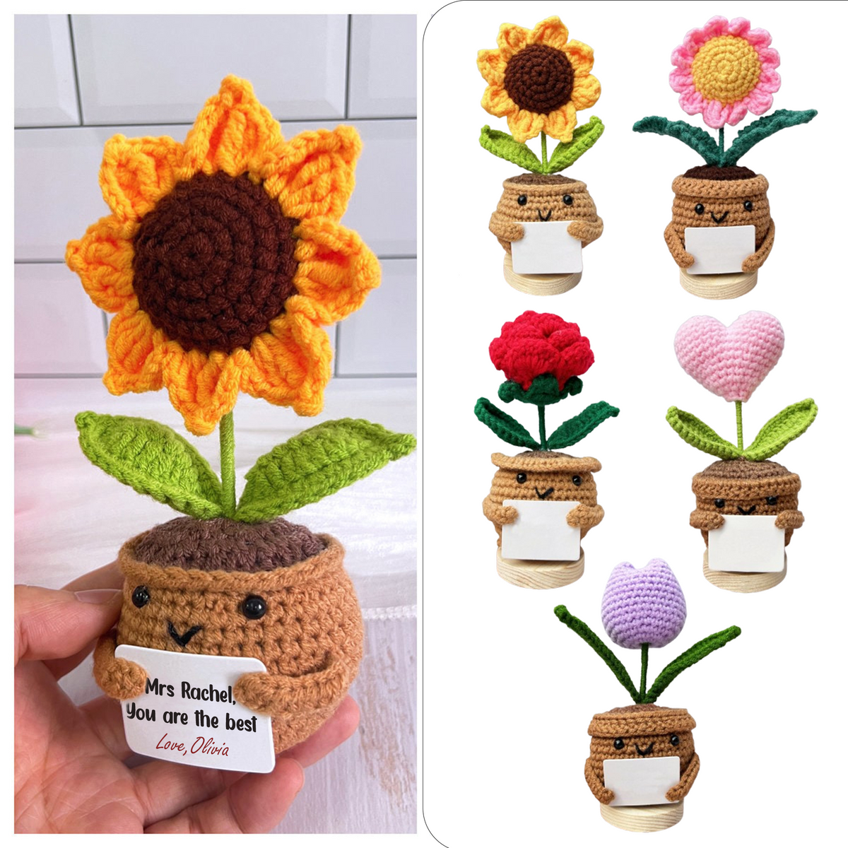 Personalized Gift For Teacher Thank You For Helping Me Grow Crochet Plant LM32 893797