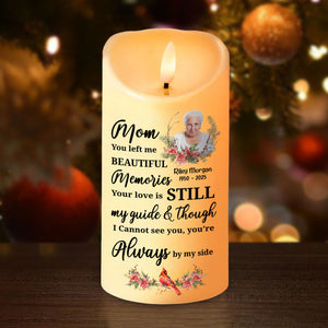 Custom Photo Dad Mom Left Me Beautiful Memories Personalized Led Candle Memorial Gift CH07 895280