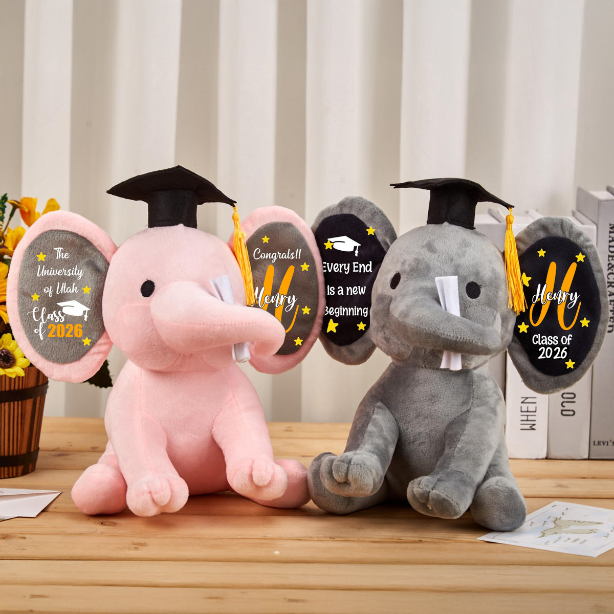 Custom Graduation Class Of 2026 Elephant Stuffed Animal With Name LM32 897683
