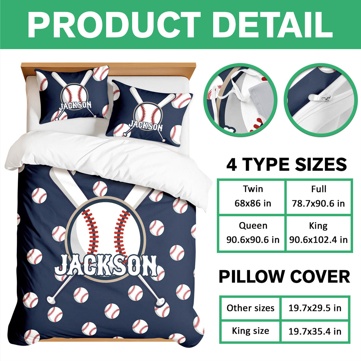 Personalized Custom Name Baseball Bedding Set Gift For Sport Player TH10 896693