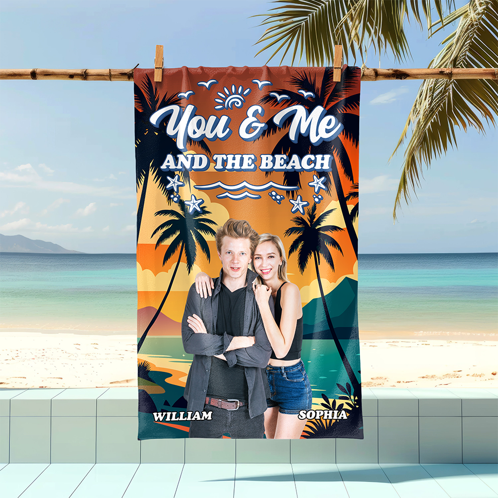 Custom Photo I Love You To The Beach And Back Personalized Beach Towel CH07 895804