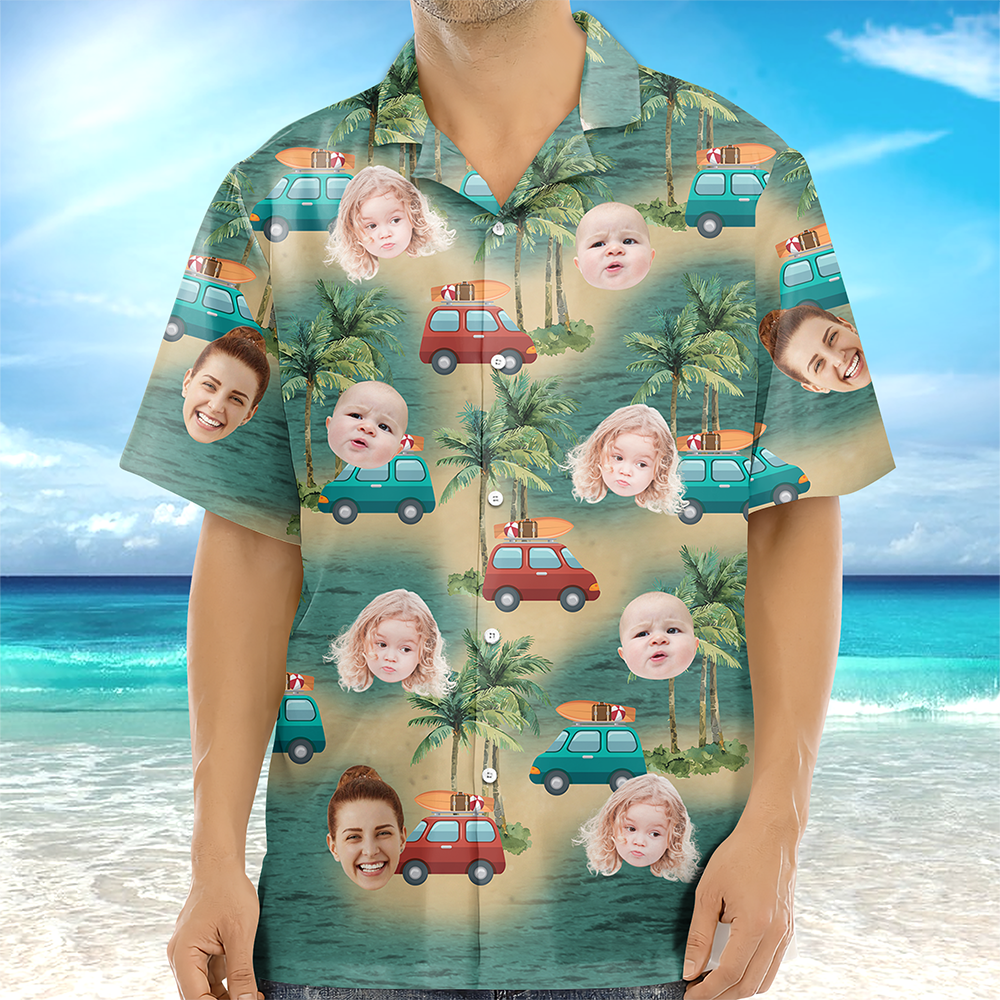 Custom Cute Face Island Vacation Summer Vibe Hawaiian Shirts LM32 893487