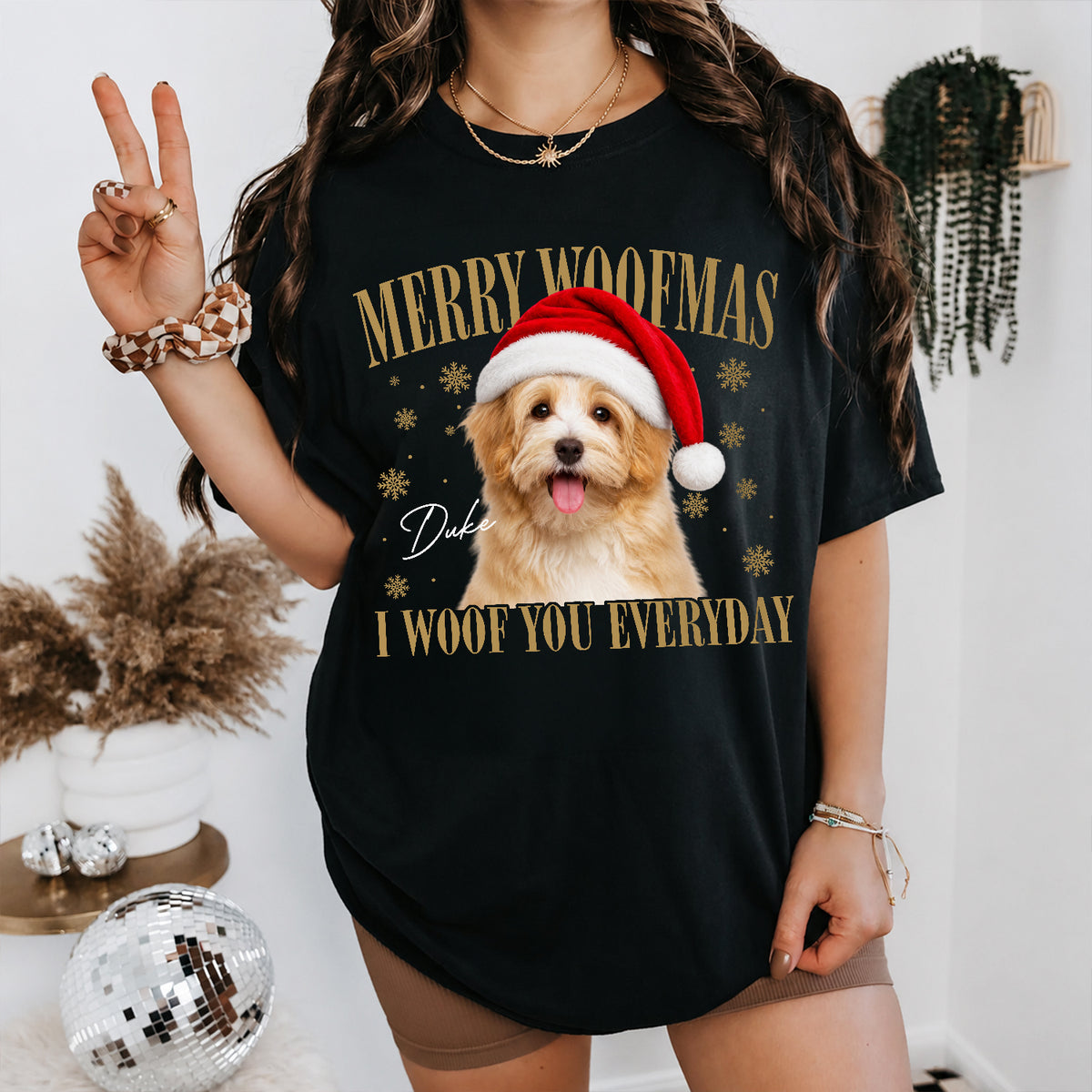 Custom Dog Photo Merry Woofmas Comfort Shirt - Gift For Christmas, Dog Lovers Gift HO82 903302