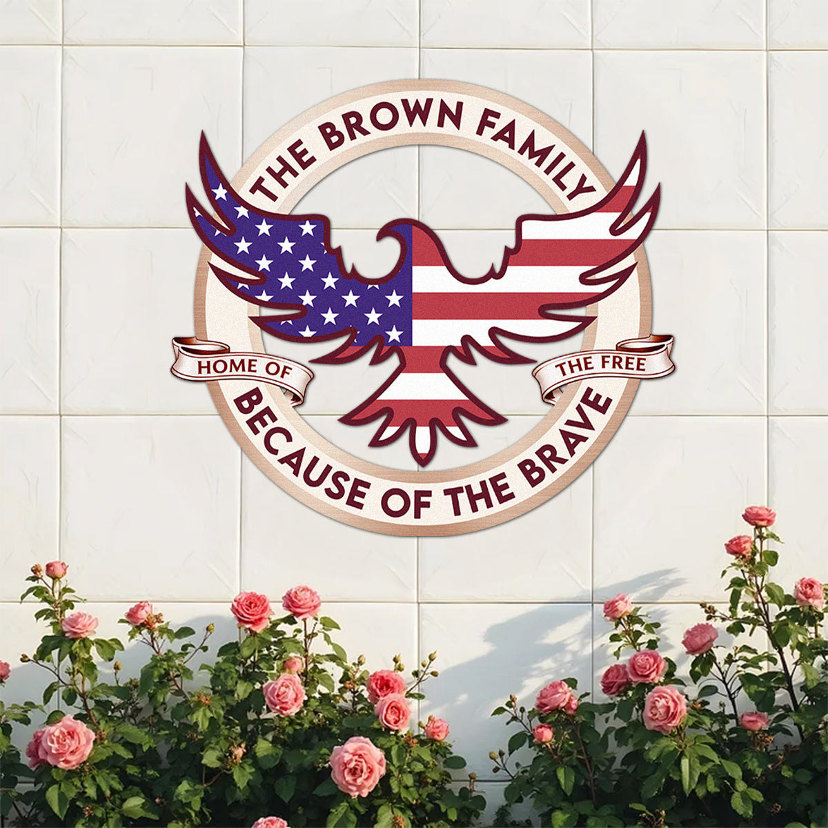 Custom Family Name Home Of The Free 250 Metal Sign TH10 898909