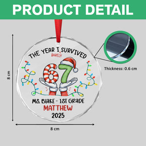 Personalized Funny Kids Six Seven Christmas Glass Ornament HA75 898304