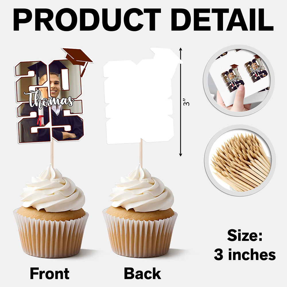 Custom Photo Graduation Ceremony Decoration Cupcake Toppers LM32 893243