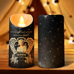 Custom Photo Your Light Will Always Shine In My Heart Memorial LED Candle HO82 893498