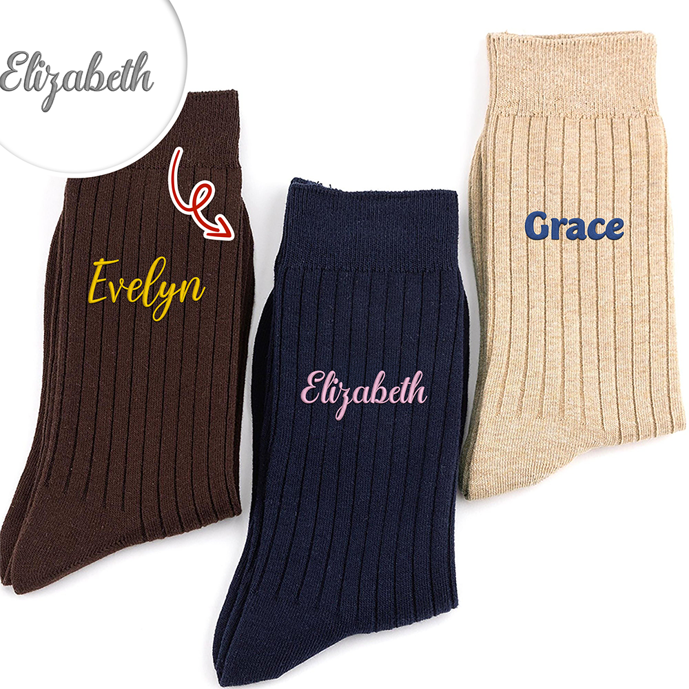 Personalized Custom Name Embroidered Socks TH10 170863