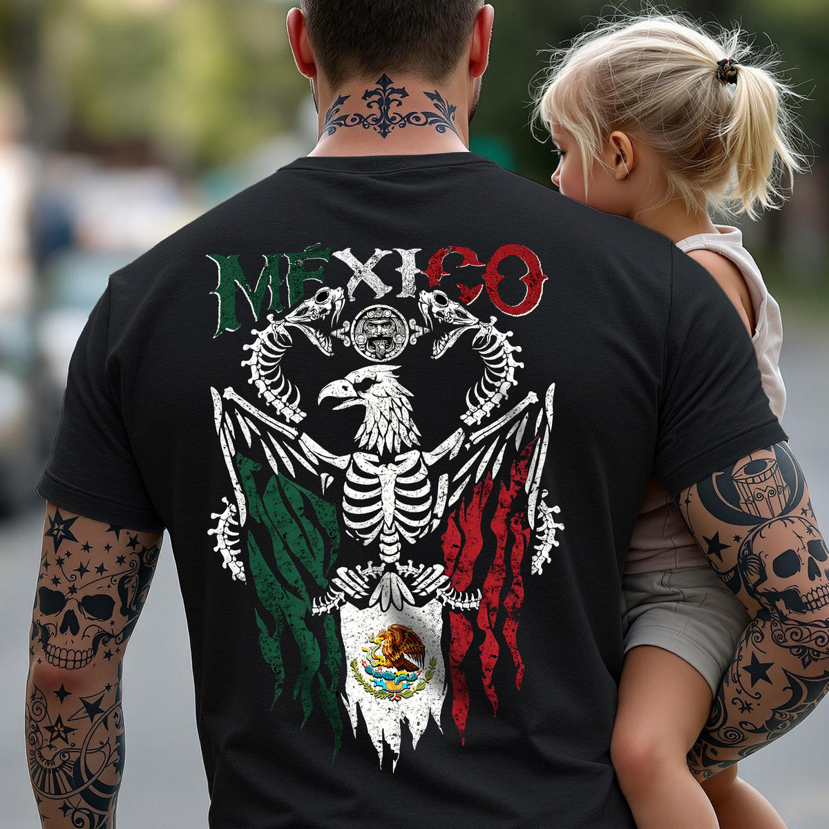 Mexico Flag Eagle Snake Bone Shirt For Dad N369 896043