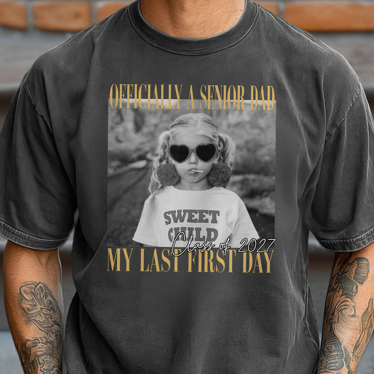 Custom Photo Officially A Senior Dad, Mom My Last First Day Comfort Shirt LM32 669661