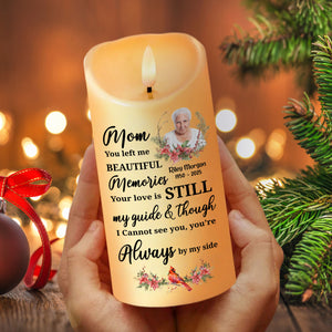 Custom Photo Dad Mom Left Me Beautiful Memories Personalized Led Candle Memorial Gift CH07 895280