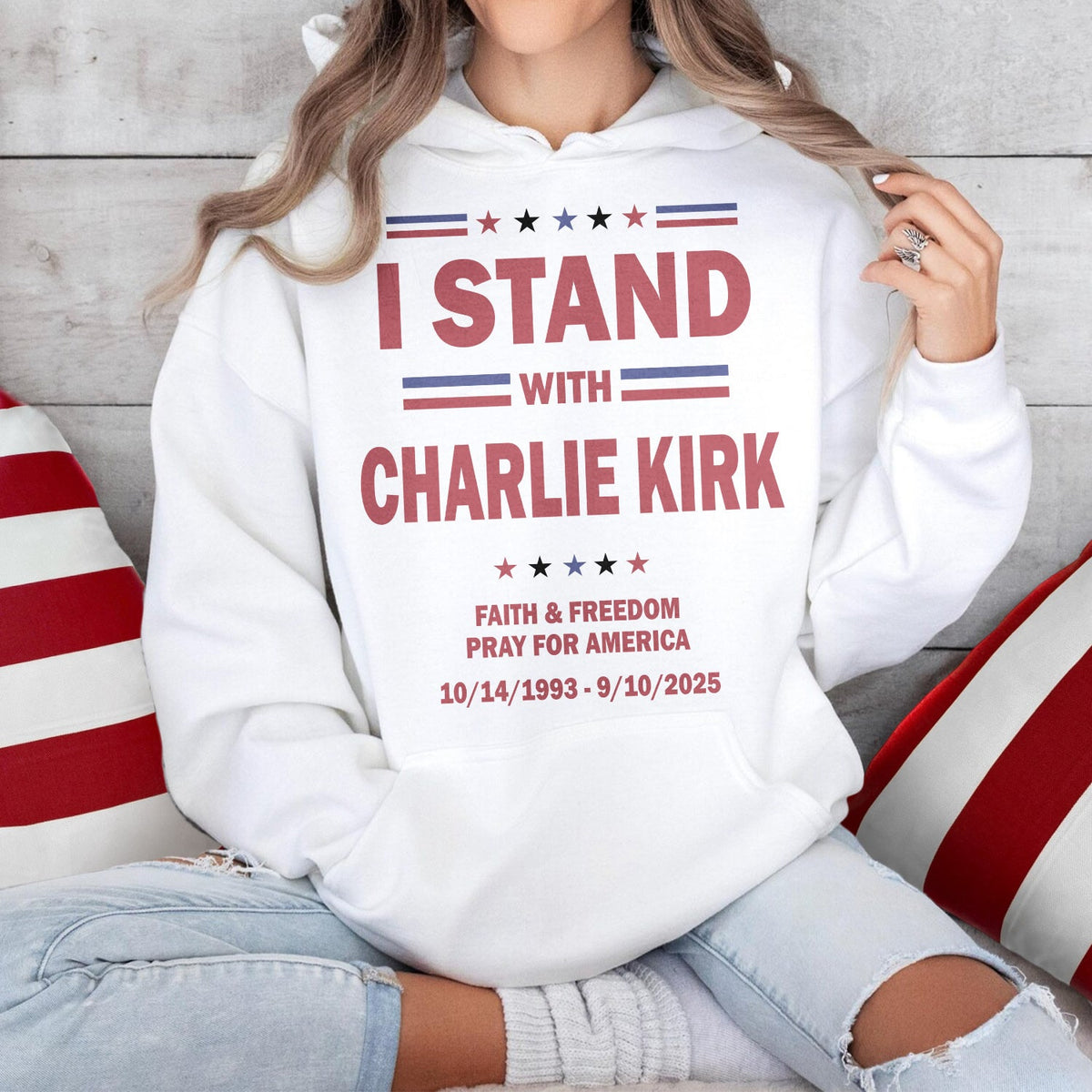 I Stand With Charlie Kirk, Faith & Freedom Bright Shirt LM32 65481