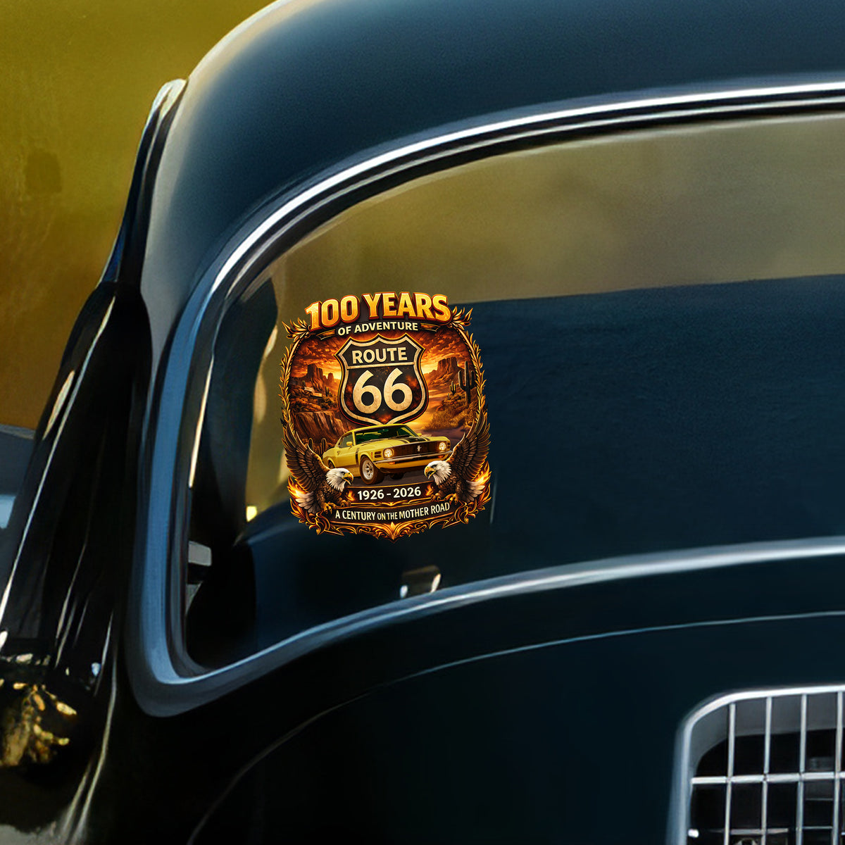 Custom Photo 100 Years Of Adventure Route 66 Car Window Decal Sticker For Car Lover TH10 898653
