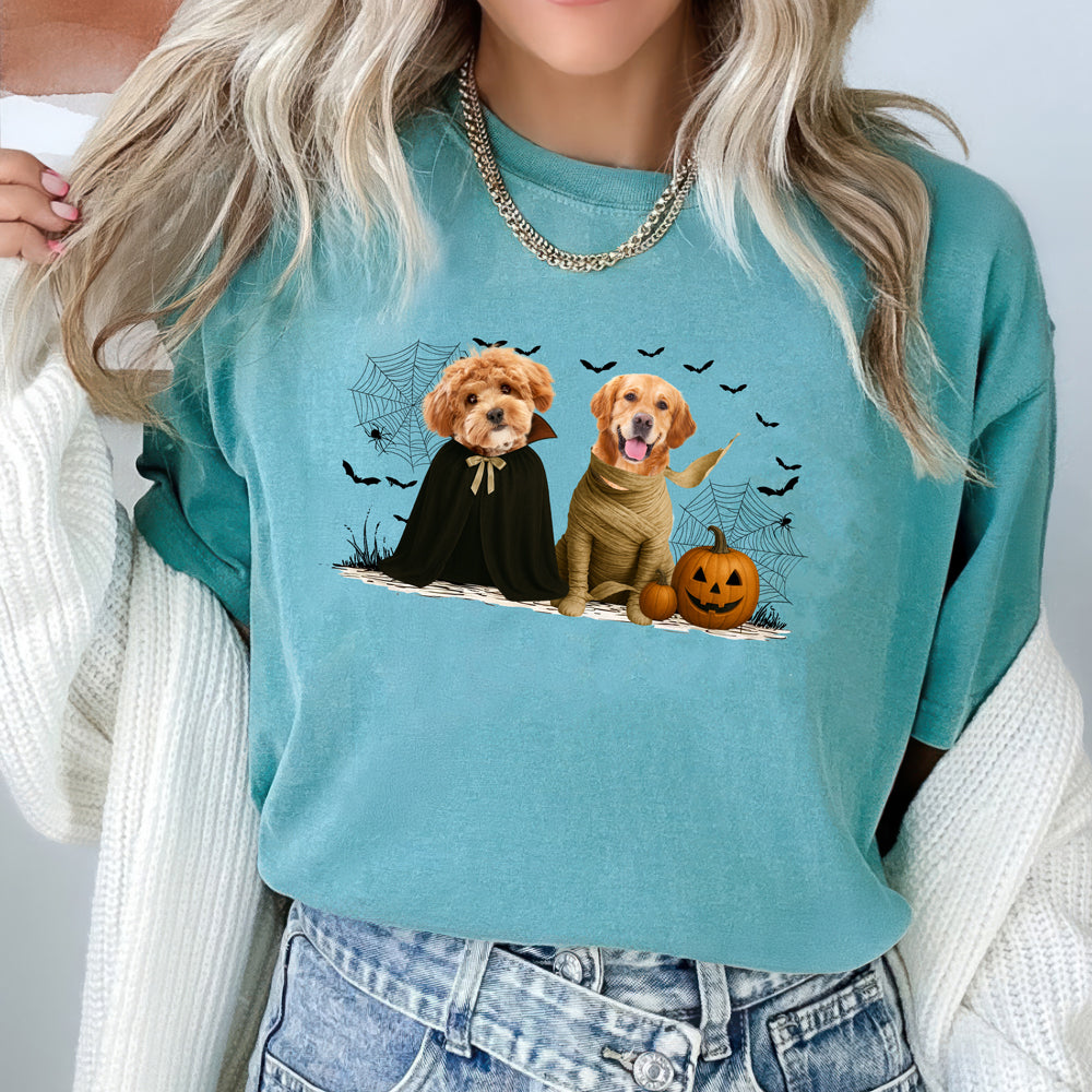 Custom Photo Gothic Halloween Comfort Shirt For Dog Lover TH10 896081