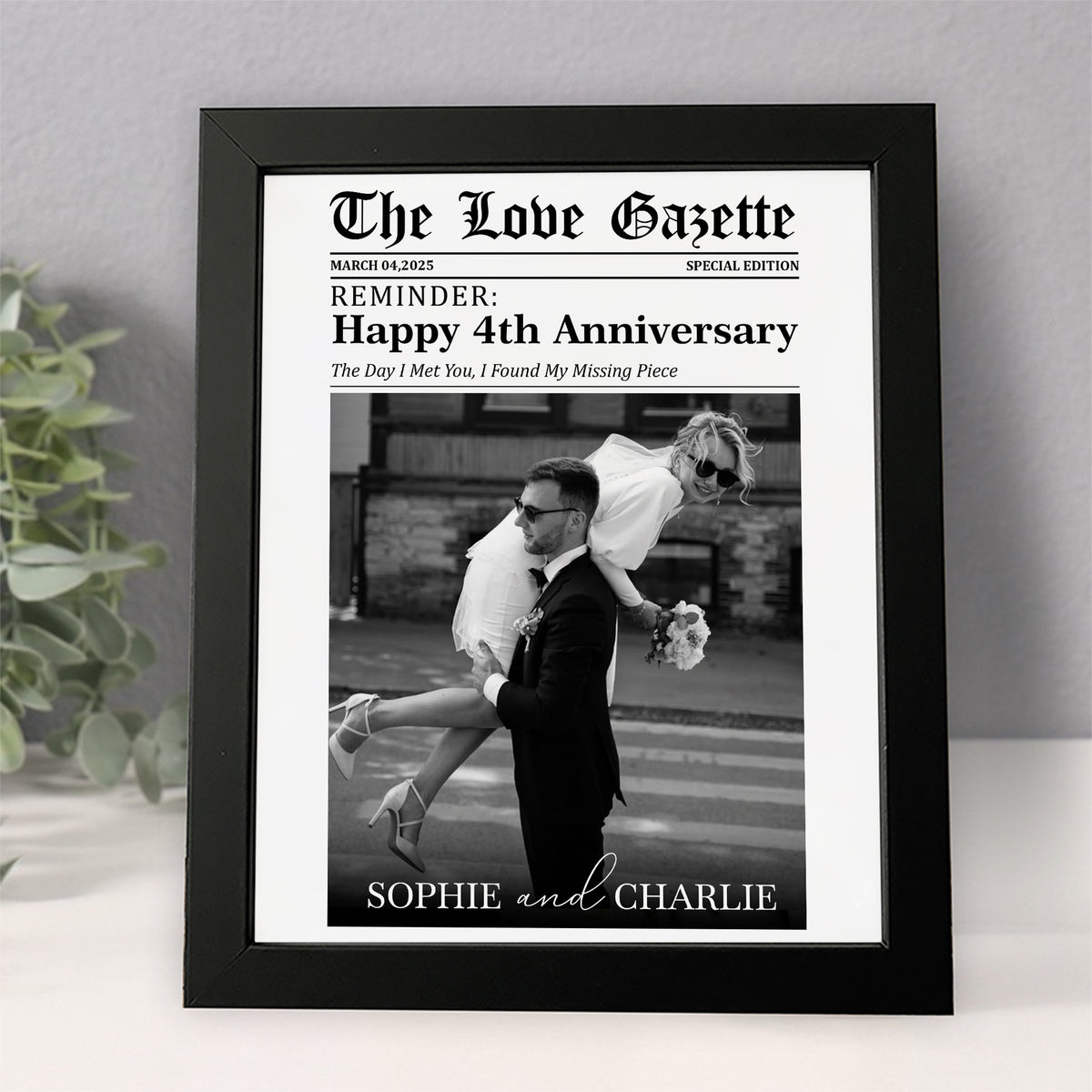 The Love Gazette Custom Couple Photo Newspaper Style Poster Canvas Anniversary Gift for Couple CH07 896484