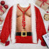 Personalized Funny Santa Body Illusion Christmas 3D Sweatshirt Novelty Christmas Party Sweater, Holiday Gift CH07 180390